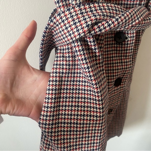 Frank And Oak Houndstooth Vest Double Breasted  Button Tie Front Dress - Picture 7 of 12